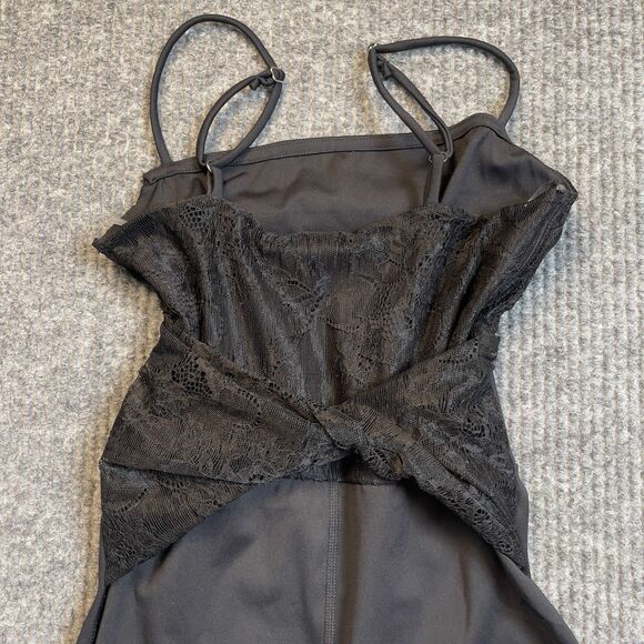 Free People FP MOVEMENT Size XS Lace Me Up One Piece Jumpsuit Black Stretch NEW - Picture 9 of 15